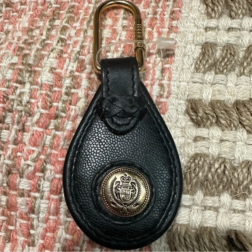 Vintage LEATHER Liz Claiborne keychain